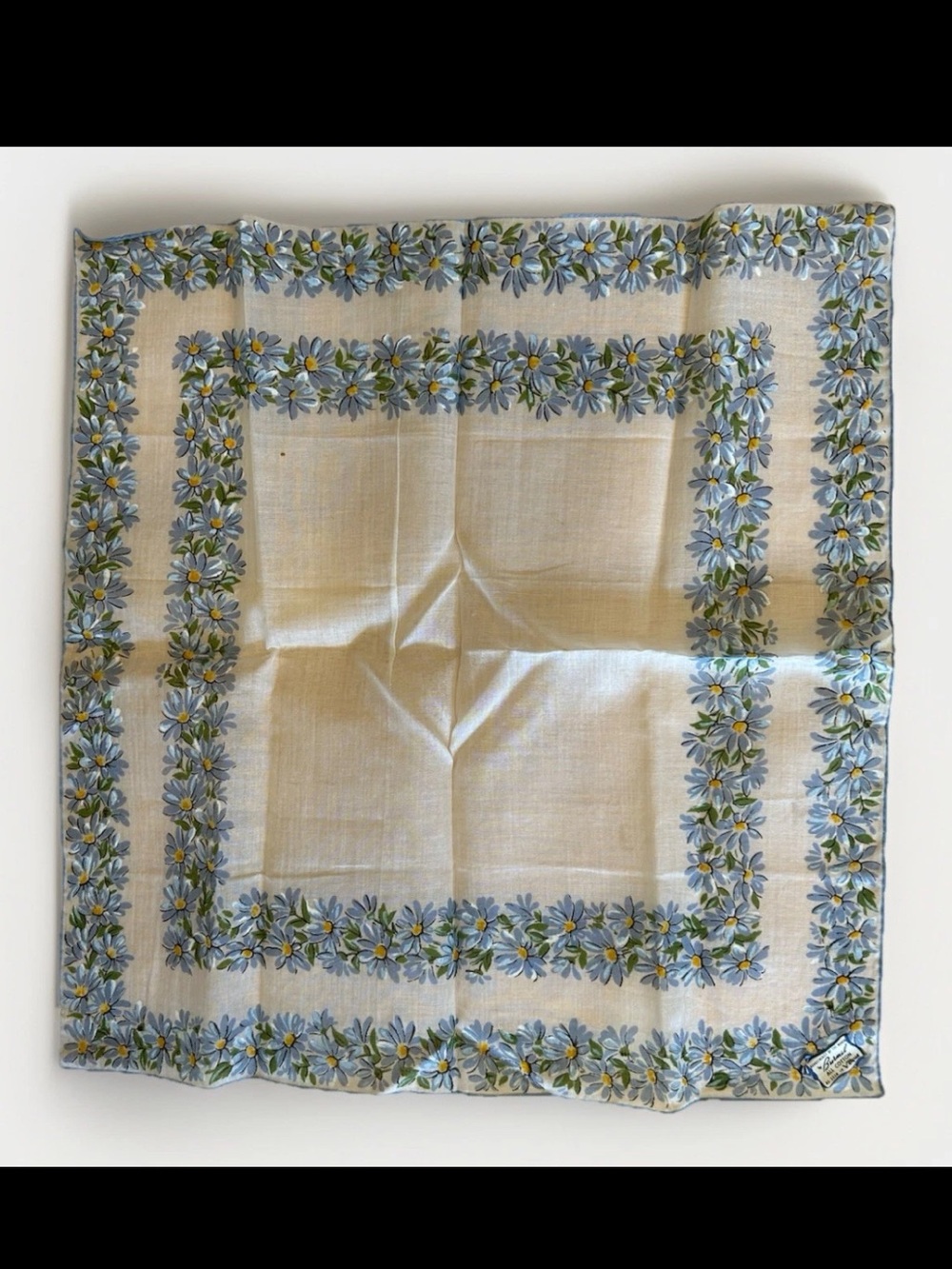 Vintage Burmel Daisy Floral Cotton Handkerchief | Handkerchief of the Month
